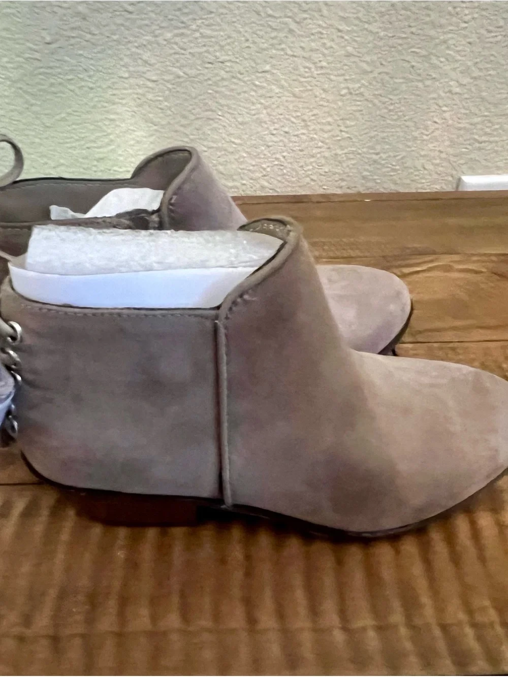 Sam Edelman Suede Ankle Boots in Light Taupe - little girls size 11